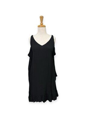 CatchMe Flare Sleeve Cold Shoulder Black Mini Dress Size M Medium Gypsy